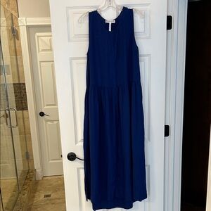 Apiece Apart Royal Blue Buttoned Linen Dress